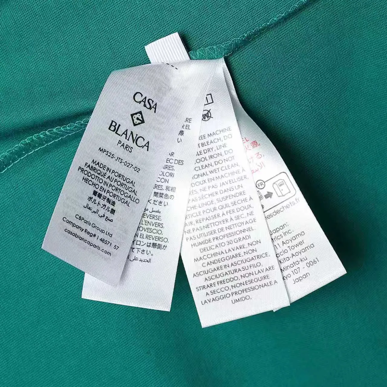 26ss CASABLANCA original printing process short-sleeved T-shirt original development using high-density double yarn pure cotton fabric upper body soft and comfortable color Black White Dark Green color Orange Pink Blue Royal Blue color cigarette powder 8 colors Sizes S M L XL